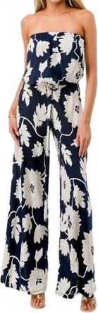 Ariella Tube Wide Leg Jumpsuit In Navy