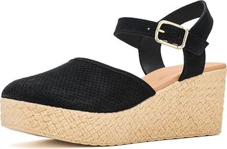 Eric Michael Forest Womens Wedge Shoes Black 1 : EU 40 (US Womens 9.5-10) M (B), Leather