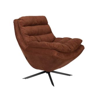 Dutchbone Sill&oacute;n giratorio de pana marr&oacute;n