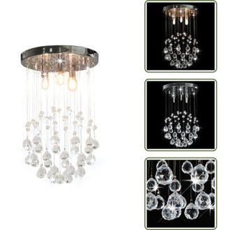 Les Tendances Illuminazione a sfera - vidaXL Lampadario Perle di Cristallo a Sfera Argento 3 Lampadine G9 - Lampadine G9