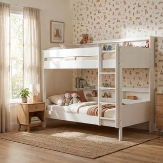 N&ouml;a & Nani Minna Space Saving Bunk Bed with Storage Units in White | Size: Single