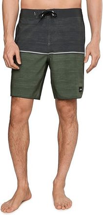 O'Neill Hyperfreak Mysto Block Scallop 19 Boardshorts Mens Swimwear Dark Olive : 34, Elastane/Polyester