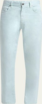 Ermenegildo Zegna Mens Comfort Linen and Cotton Five-Pocket Pants