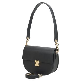 Estro & Luminara Shoulder Bags, female, Black, Size: ONE SIZE Leather Shoulder Bag