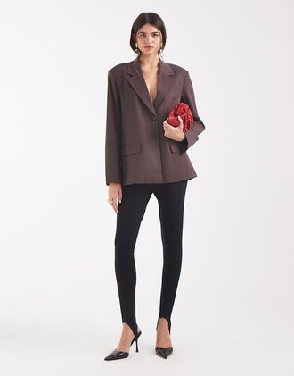 Object blazer sartoriale comodo marrone cioccolato