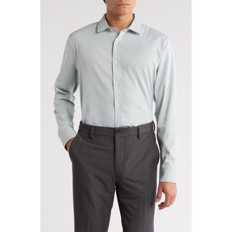 Original Penguin Royal Oxford Slim Fit Dress Shirt in Silver Pine at Nordstrom Rack, Size 17 - 34/35