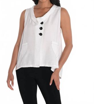 Frank Lyman Design Woven Sleeveless Vest In Off White