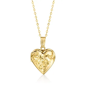 Canaria Canaria 10kt Yellow Gold Floral Heart Locket Necklace