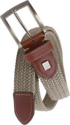 Izod Stretch Braid with Full Grain Leather Tips in Khaki at Nordstrom, Size X-Large