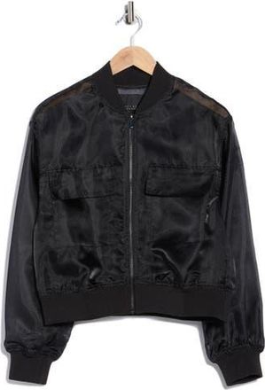 Sanctuary Organza Crop Bomber Jacket in Black at Nordstrom Rack, Size X-Small