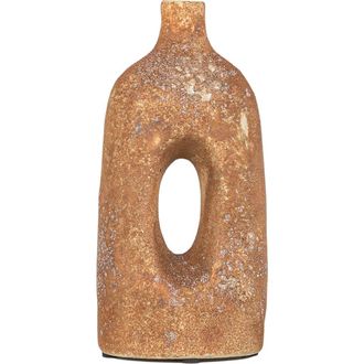 Foreside Home And Garden Textured Glaze with Center Hole Vase Rust Stoneware at Nordstrom