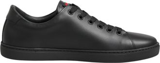 Dolce & Gabbana Zwarte Leren Kristallen Hart Lage Sneakers Schoenen
