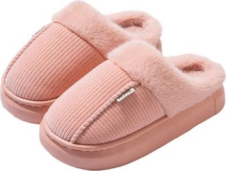 Generic Winter Warm Slippers Womens Mens, Fluffy Memory Foam House Slippers, Wide Fit Fleece Mule Shoes, Non-Slip Soft Fuzzy Fur Lined Sliders, Plush Soft Rub