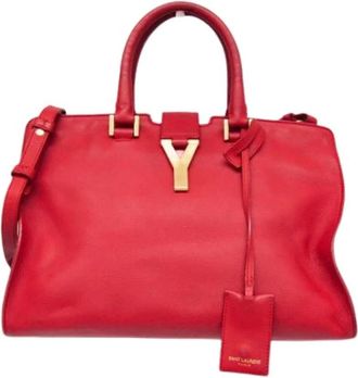 Saint Laurent Pre-owned Handbags, female, Red, Size: ONE SIZE Pre-owned Petit Cabass