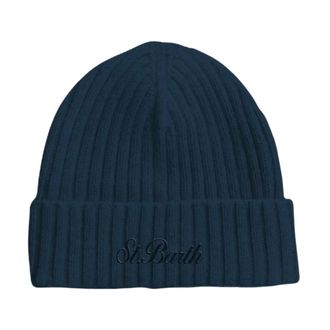 MC2 Saint Barth Wengen Wollen Muts - Heren - Accessoires - Blauw - Maat: ONE Size Wol