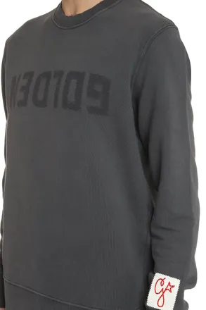 Golden Goose Mens Cotton Crew-Neck Sweatshirt Grey Sweatshirts Sweater