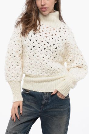 Fabiana Filippi Pullover Openwork in Misto Lana con Paillettes Fabiana Filippi