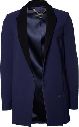 Elisabetta Franchi Blauwe blazer met zwarte revers