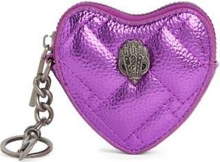 Kurt Geiger Kensington Heart Charm Zip Pouch in Purple at Nordstrom Rack
