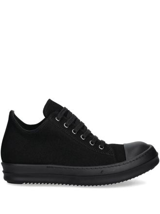 Rick Owens Low Sneaks lace-up sneakers - women - Cotton/Polyurethane/Viscose/Cotton/Rubber - 37 - Black