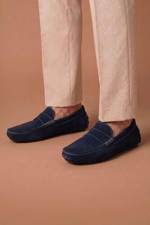 D'Arienzo Mocassino scamosciato blu da uomo DArienzo, Seleziona Taglia ITA 40, Colore Blu