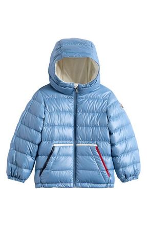 Moncler Kids Icarus Hooded Down Puffer Jacket in Blue at Nordstrom, Size 3Y