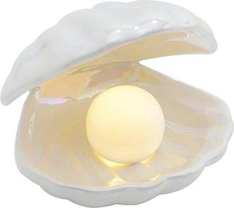 OEM Dailygoods - L&aacute;mpara De Noche De Cer&aacute;mica Con Forma De Concha Y Perla Para Dormitorio