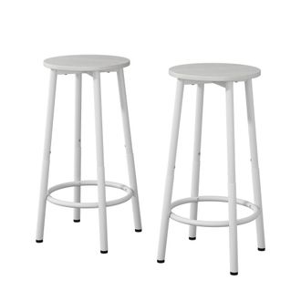 Vicco Taburete De Bar Conjunto De 2 Edmonton, Blanco, 31.5 X 64 Cm 2 Partes