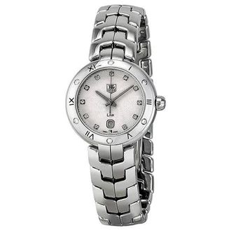 Tag Heuer Link Diamond Silver Guilloche Dial Stainless Steel Ladies Watch WAT1413.BA0954