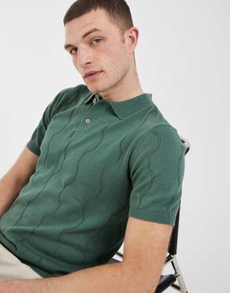 Blend Polo in maglia 100% cotone verde anatra