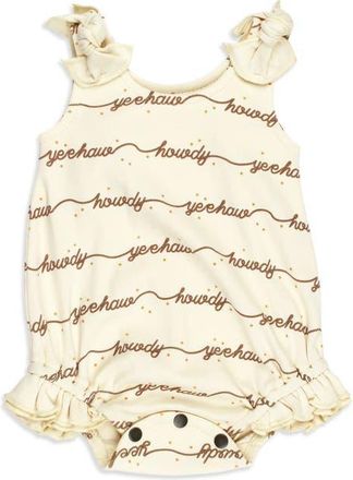 LOvedbaby Bow Tie Organic Cotton Bodysuit in Howdy at Nordstrom, Size 18-24M