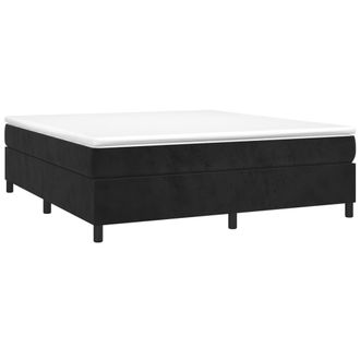 vidaXL Vidaxl - Cama Box Spring Con Colch&oacute;n Terciopelo Negro 200x200 Cm