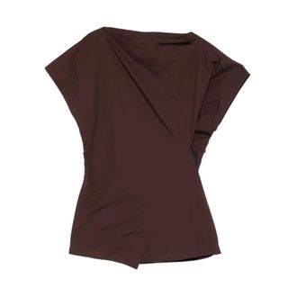 SOEUR Blouses, female, Brown, Size: XS Fedora Draped Top