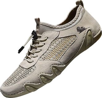 Generic Fashion Sneakers for Men Mens Air Mesh Slip On Walking Shoe Breathable Lightweight Trainer Arch Support Road Running Athletic Trail Shoes Wide Fit Tra