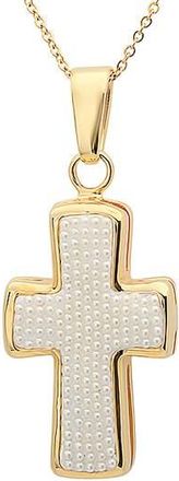 HMY Jewelry Cross Pendant Necklace in Yellow Gold at Nordstrom Rack
