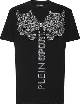 Plein Sport T-Shirt Ronde Hals Tiger - Heren - Sportshirts - Zwart - S - Katoen - Fitness