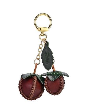 OLD TREND Simi Genuine Leather Mini Fruit Key Charm in Wine at Nordstrom