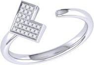 LuvMyJewelry Home One Way Open Ring - 0.06ct. in Silver at Nordstrom Rack, Size 7