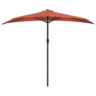 Berkfield Home Elegant Balcony Parasol with Aluminium Pole Terracotta 270x144x22