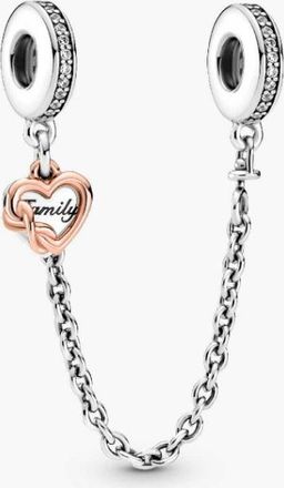 Pandora Heart And Infinity Sterling Silver And Rose Safety Chain