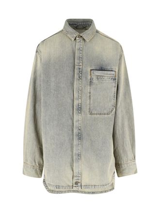 Entire studios Grey Relaxed Washed Denim Shirt