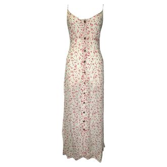 Ganni Ganni Georgette Strap Midi Dress in Floral Viscose