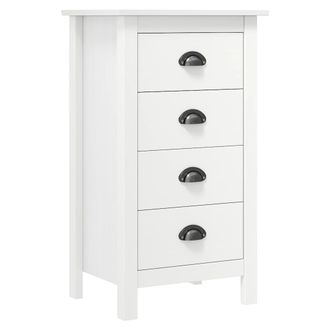 vidaXL Vidaxl - Mesita De Noche Hill Madera Maciza De Pino Blanco 46x35x49,5 Cm