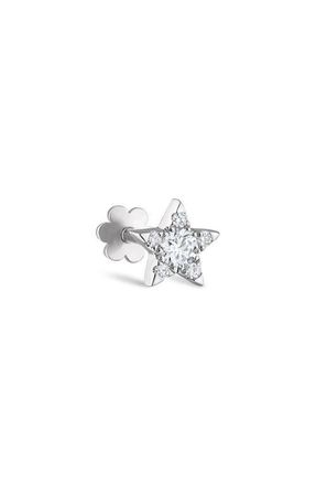 Maria Tash Diamond Star Threaded Stud Earring in White Gold at Nordstrom, Size 5.5 Mm