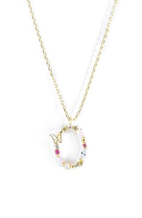 Girls Crew Flutterfly Initial Necklace in Gold at Nordstrom