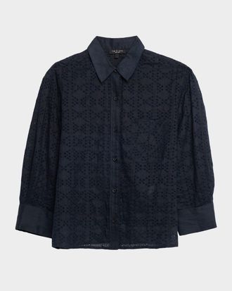 Rag & Bone Lucia Embroidered Button-Front Shirt