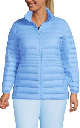 Lands End Wanderweight Ultralight Packable Down Jacket in Opal Blue at Nordstrom, Size 2X