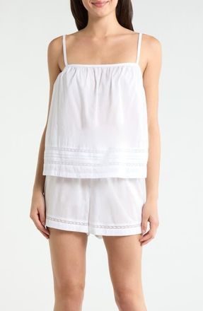 Nordstrom Peached Cotton Lawn Short Pajama Set in White at Nordstrom, Size X-Small