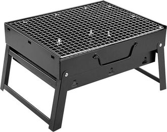 OEM Minibarbacoa Port&aacute;til Plegable De Carb&oacute;n, Parrilla De Mesa Desmontable De 35 X 17 X 23 Cm, Ideal Para Jard&iacute;n, Balc&oacute;n, Viajes, Camping, Color Negro