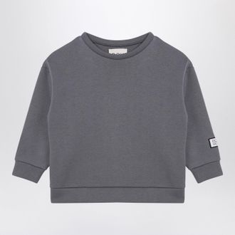 Douuod Felpa girocollo grigia in misto cotone